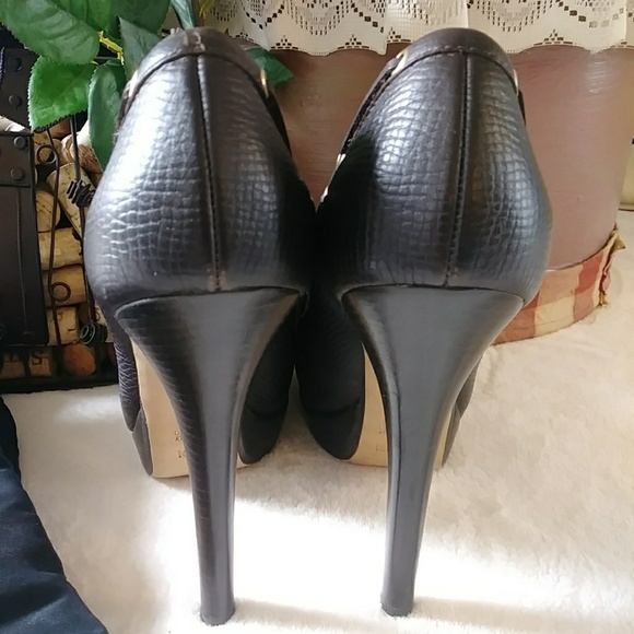 HP! SALE! FENDI Brwn Leather Platform Pump Heels - Picture 6 of 8